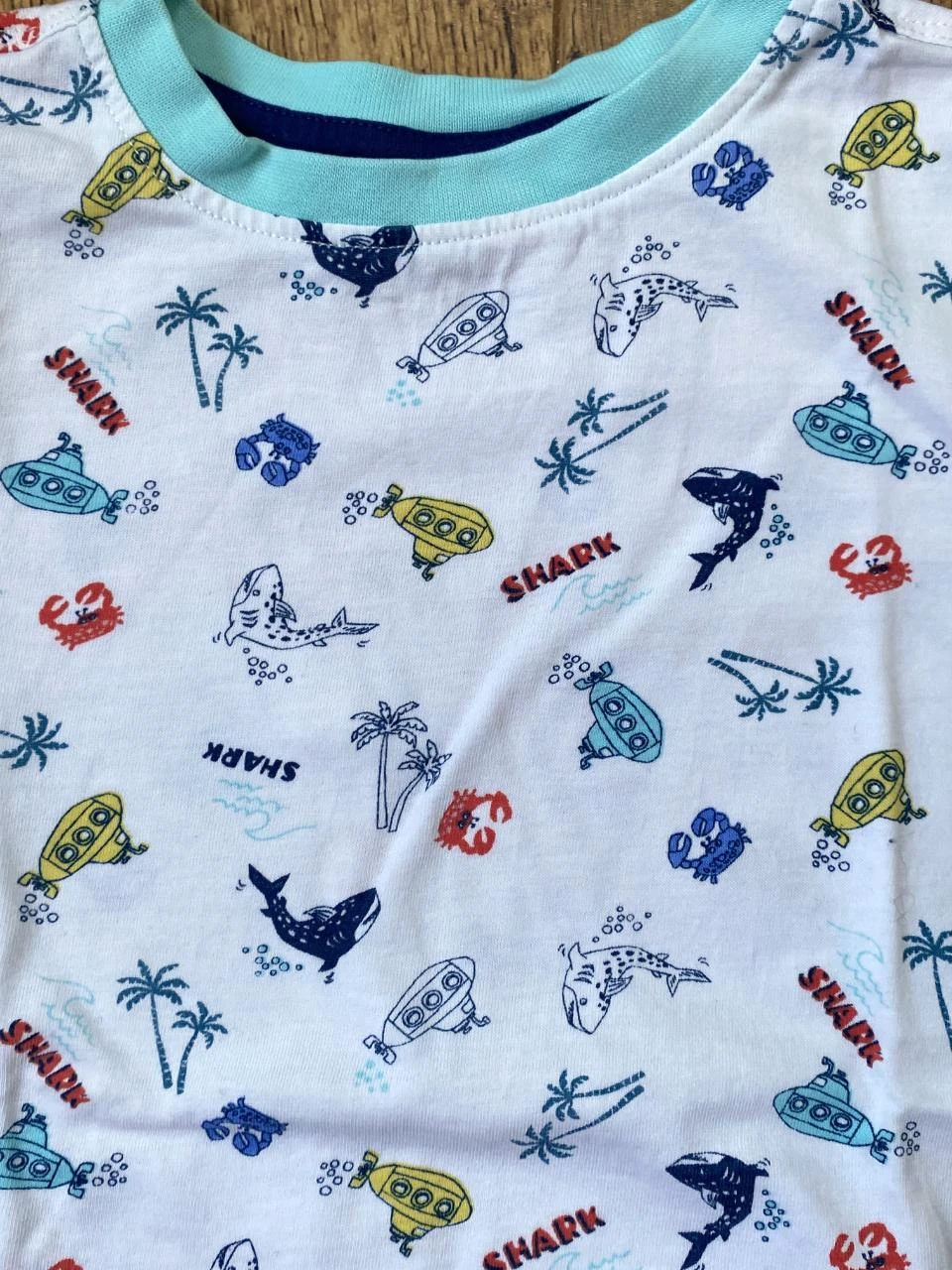 T-shirt Sergent Major 5 jaar wit bedrukt zee – Haaien & onderzeeboten 100% katoen – photo 2
